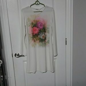 White dress with floral design from Turkey